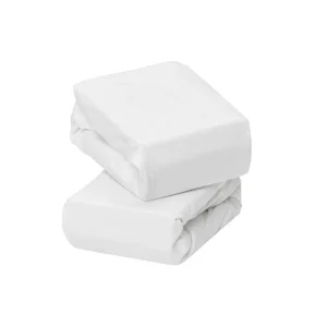 Pack de 2 Sábanas Bajeras para Cuna - Algodón Jersey - Blanco | ClevaMama