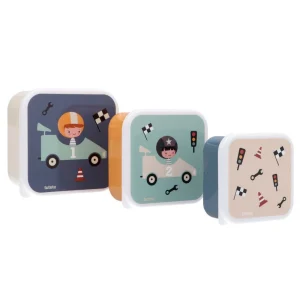 3 FIAMBRERAS CAJITAS ALMUERZO TUTETE ·SPEED RACERS·