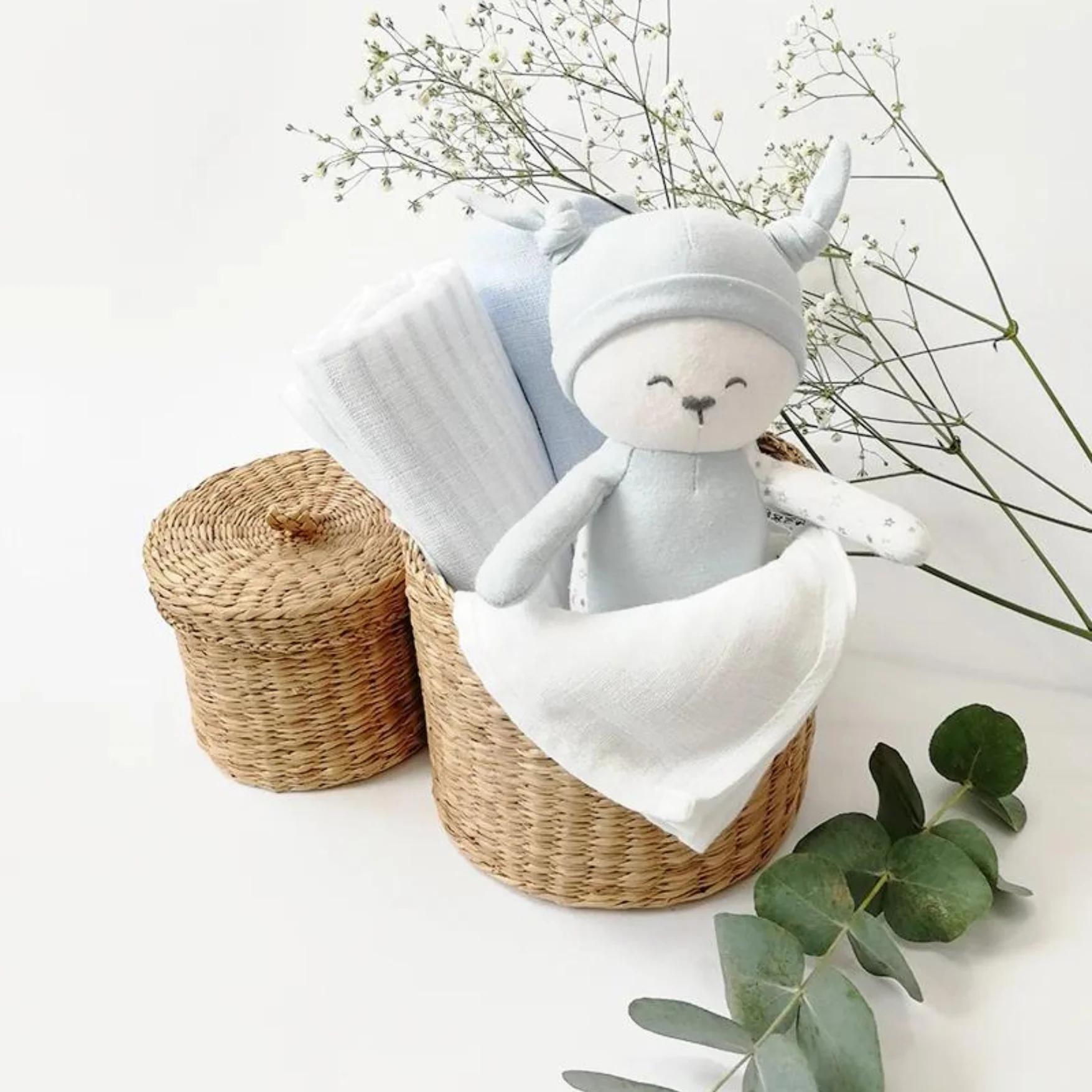 Peluche 100% Algodón Orgánico - Azul | Saro - Imagen 2