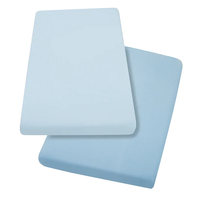 Pack de 2 Sábanas Bajeras para Cuna - Algodón Jersey - Azul | ClevaMama - Imagen 2
