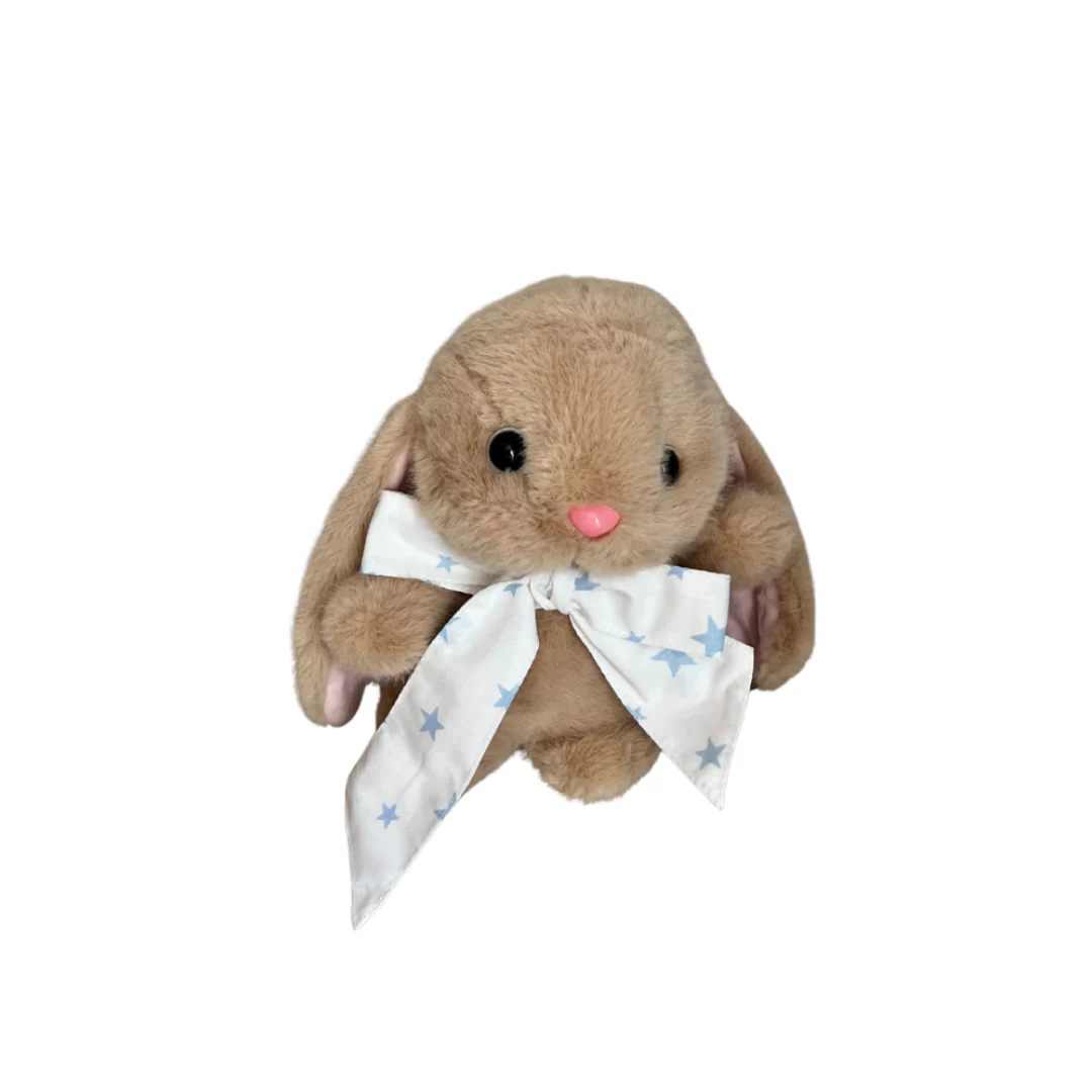 Peluche Conejo Orejas Largas - Café - Cinta Niño | Algodones