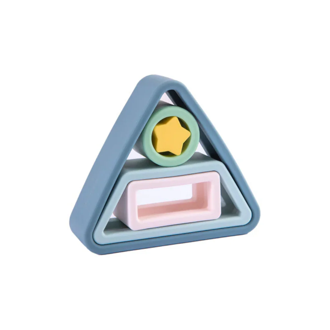 Juguete Montessori Geometría Silicona - Azul | Bebesit