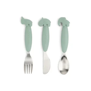 Set de Cubiertos Antideslizantes - Verde | Done by deer