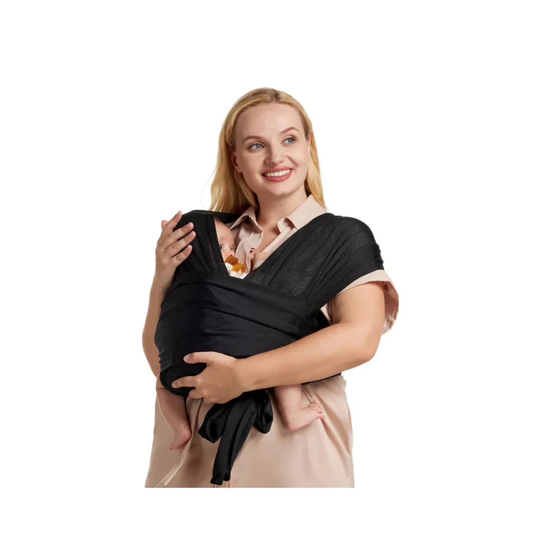 Portabebé Fular - Malla Negro | MomCozy