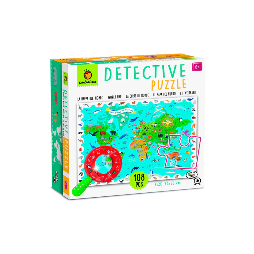 Puzzle Detective - Mapa de Animales del Mundo | Ludattica