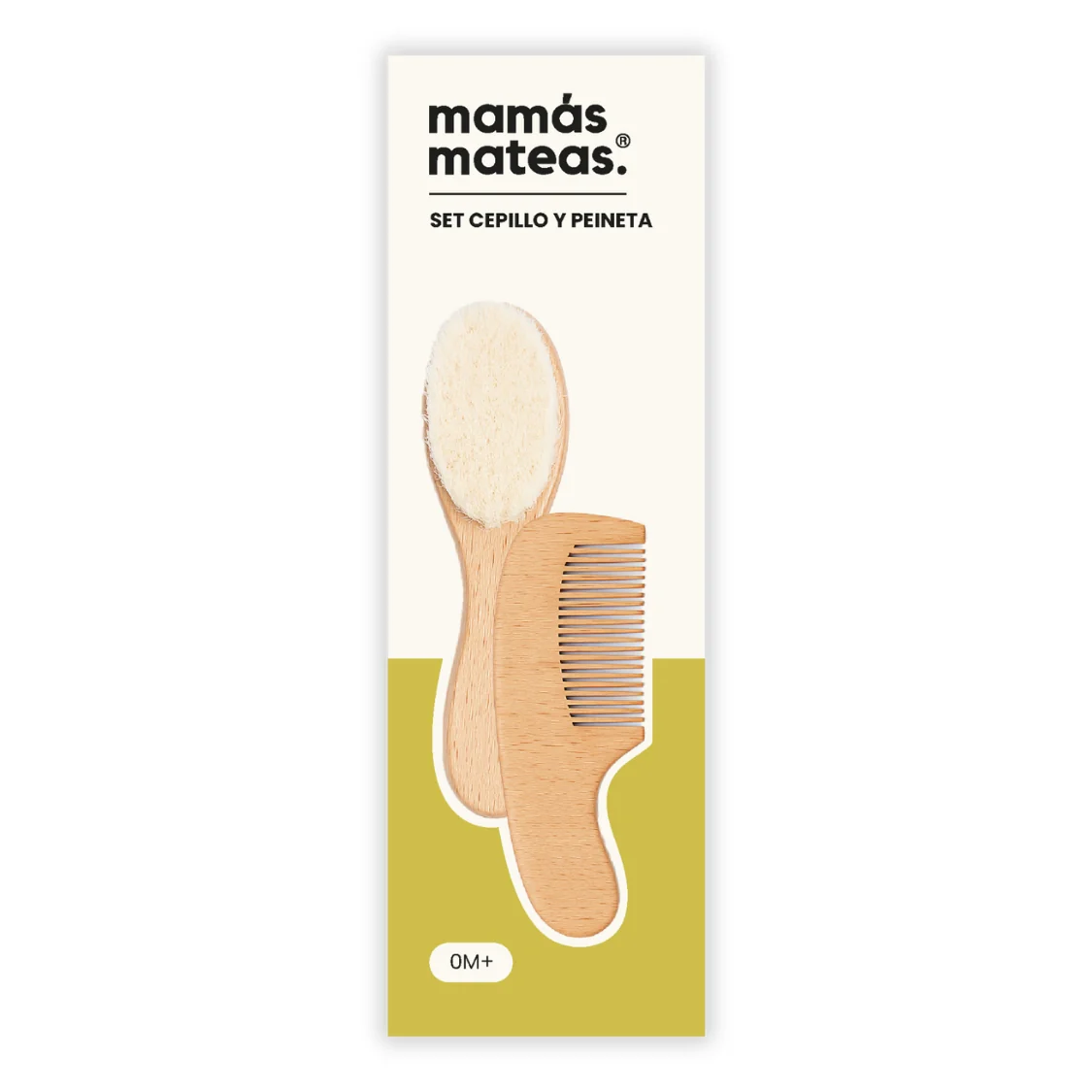 Set Cepillo y Peineta de Madera de Haya y Cerdas Naturales | Mamás Mateas