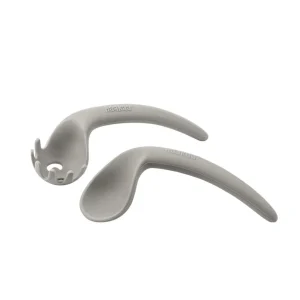 Set de Cubiertos Curvos de Silicona - Gris | haakaa