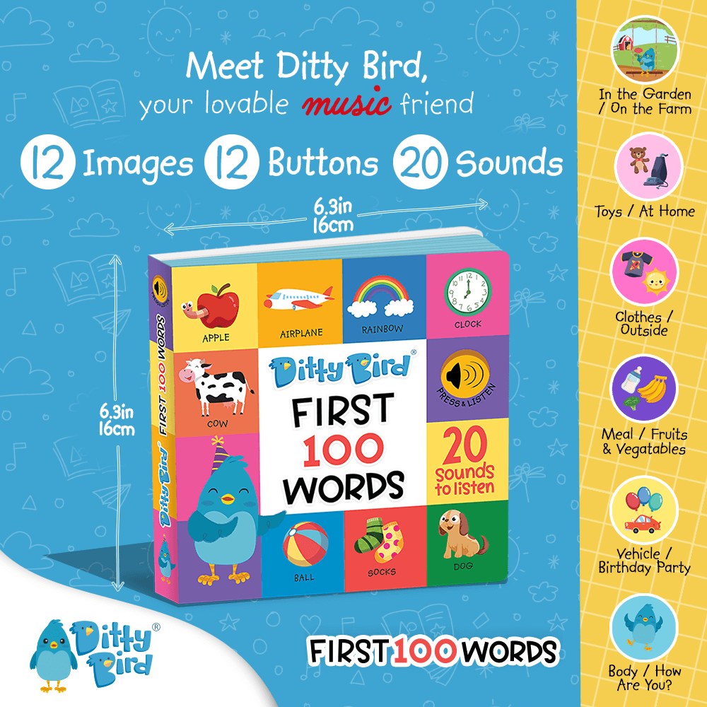 Libro Interactivo Musical - First 100 Words | Ditty Bird - Imagen 4