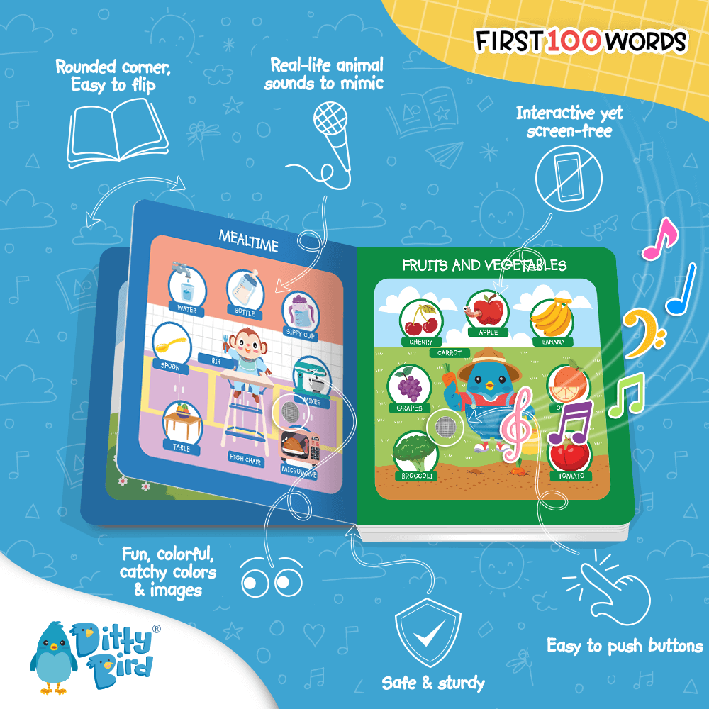 Libro Interactivo Musical - First 100 Words | Ditty Bird - Imagen 3