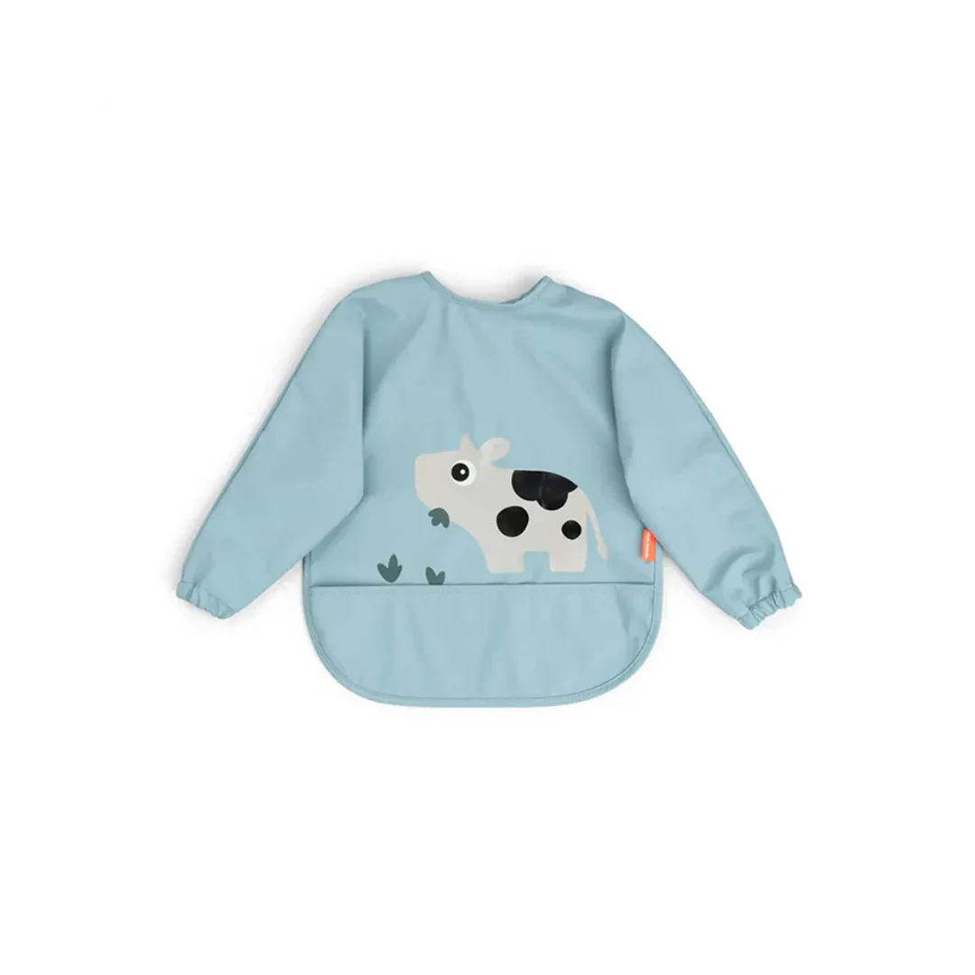 Babero Grande con Mangas y Bolsillo - Tiny Farm - Azul | Done by deer