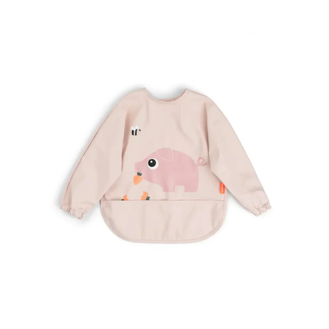 Babero Grande con Mangas y Bolsillo - Tiny Farm - Rosa | Done by deer