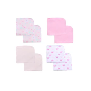 Pack de 8 Toallitas de Limpieza de Algodón - Coronas y Flores | Bambino