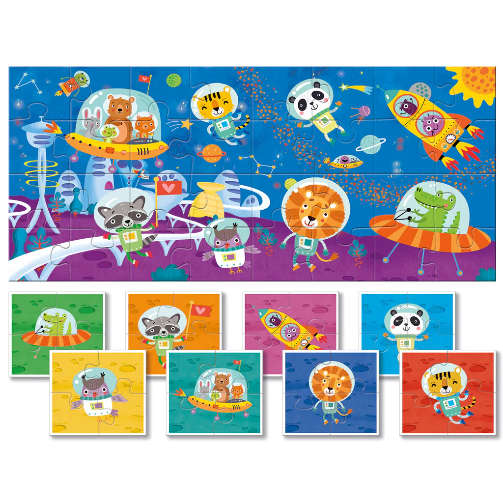 Puzzle de Doble Cara para Bebés y Niños - Espacio | Ludattica - Imagen 2