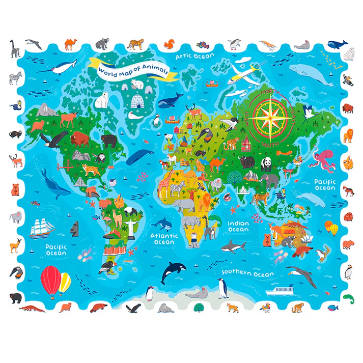 Puzzle Detective - Mapa de Animales del Mundo | Ludattica - Imagen 2