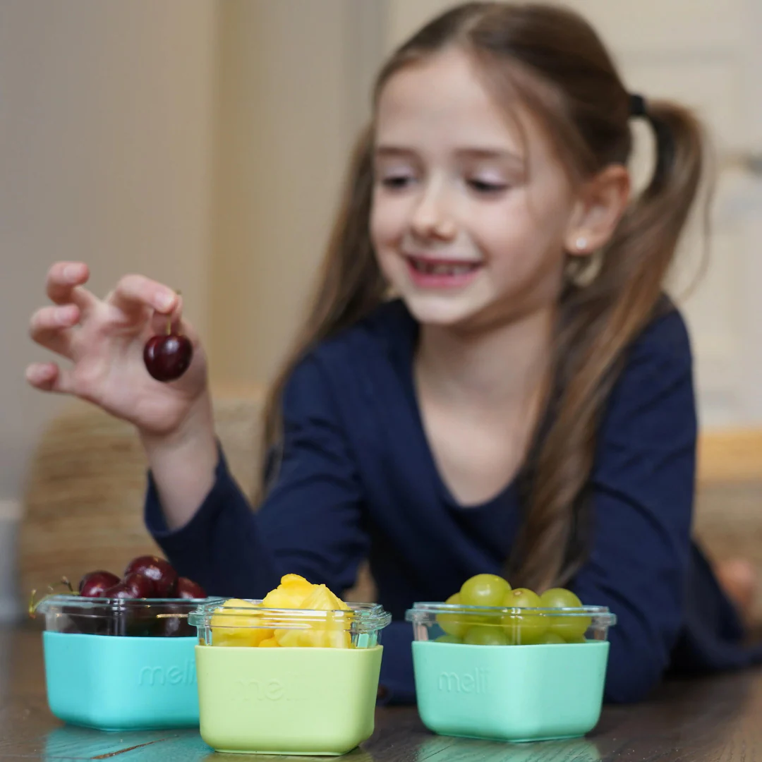 Pack de 3 Contenedores de Vidrio con Funda de Silicona 160ml - Verde y Azul | Melii - Imagen 5