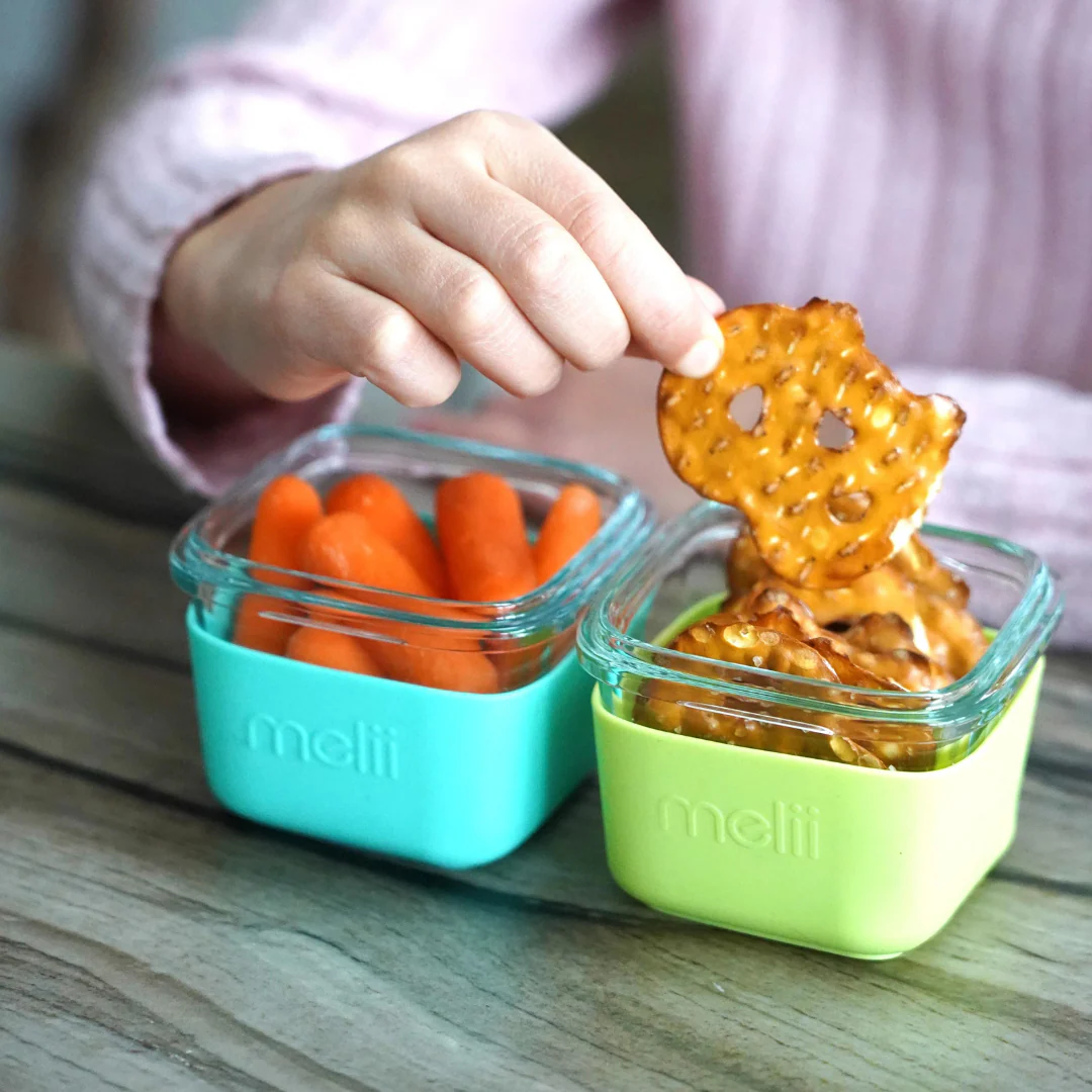 Pack de 3 Contenedores de Vidrio con Funda de Silicona 160ml - Verde y Azul | Melii - Imagen 2