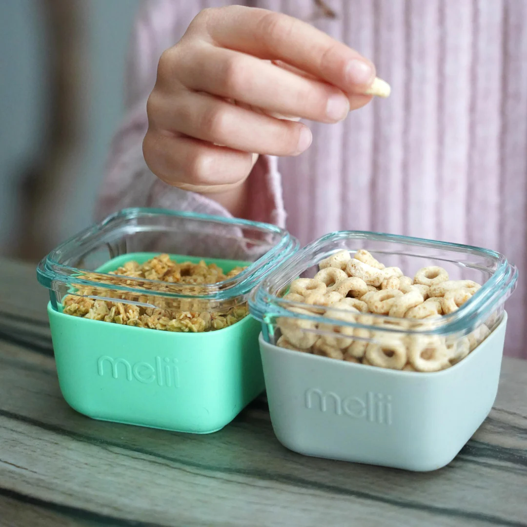 Pack de 3 Contenedores de Vidrio con Funda de Silicona 160ml - Verde y Azul | Melii - Imagen 6