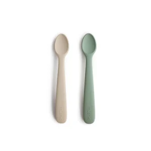 Pack 2 Cucharas de Silicona - Cambridge Blue/Shifting Sand | Mushie