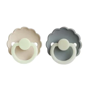 Pack de 2 Chupetes de Latex - Daisy - Night - Cream / French Gray | FRIGG
