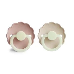 Pack de 2 Chupetes de Latex - Daisy - Night - Blush / Cream | FRIGG