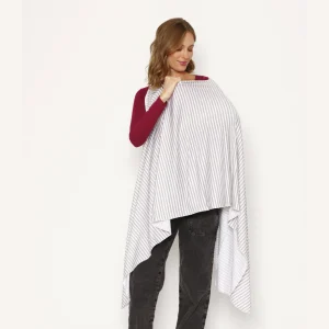 Pañuelo de Lactancia Multifuncional - Rayas Grises | Nala Maternity