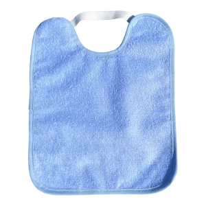 BABERO TOALLA PLASTIFICADO CON GOMA ·AZUL·