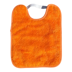 BABERO TOALLA PLASTIFICADO CON GOMA ·NARANJA·