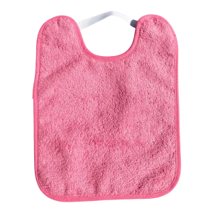 BABERO TOALLA PLASTIFICADO CON GOMA ·ROSA·