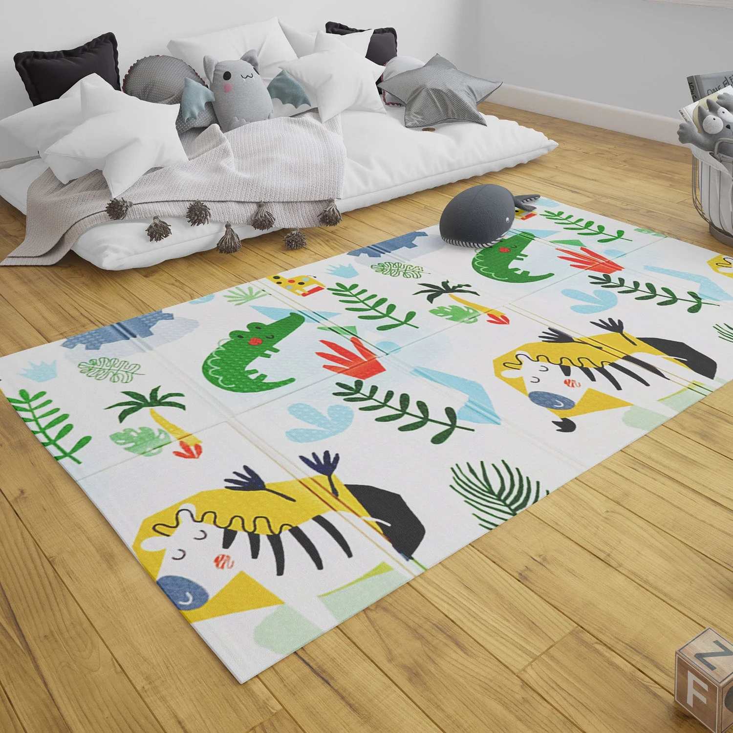 Alfombra Antigolpes Infantil Plegable con Bolso - 180x120 - Auto y Jungla | Bebesit - Imagen 7
