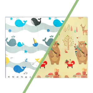 Alfombra Antigolpes Infantil Plegable con Bolso - 180x120 - Oso y Oceano | Bebesit