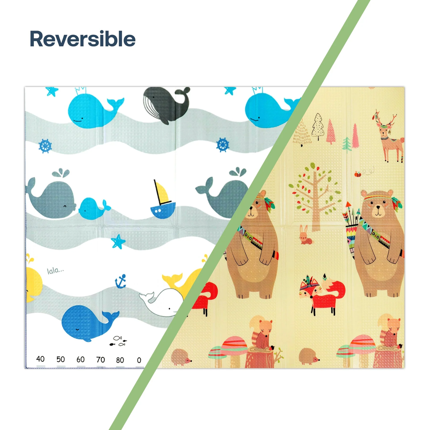 Alfombra Antigolpes Infantil Plegable con Bolso - 180x120 - Oso y Oceano | Bebesit - Imagen 2