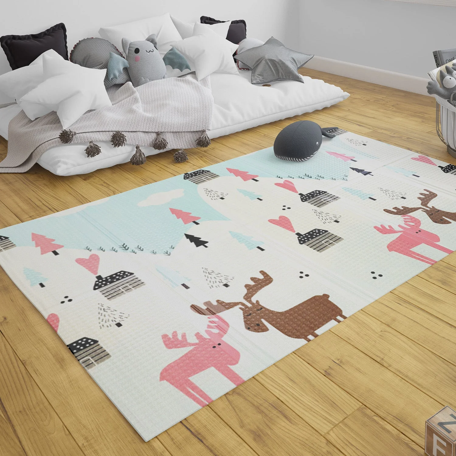 Alfombra Antigolpes Infantil Plegable con Bolso - 180x200 - Auto y Montaña | Bebesit - Imagen 7