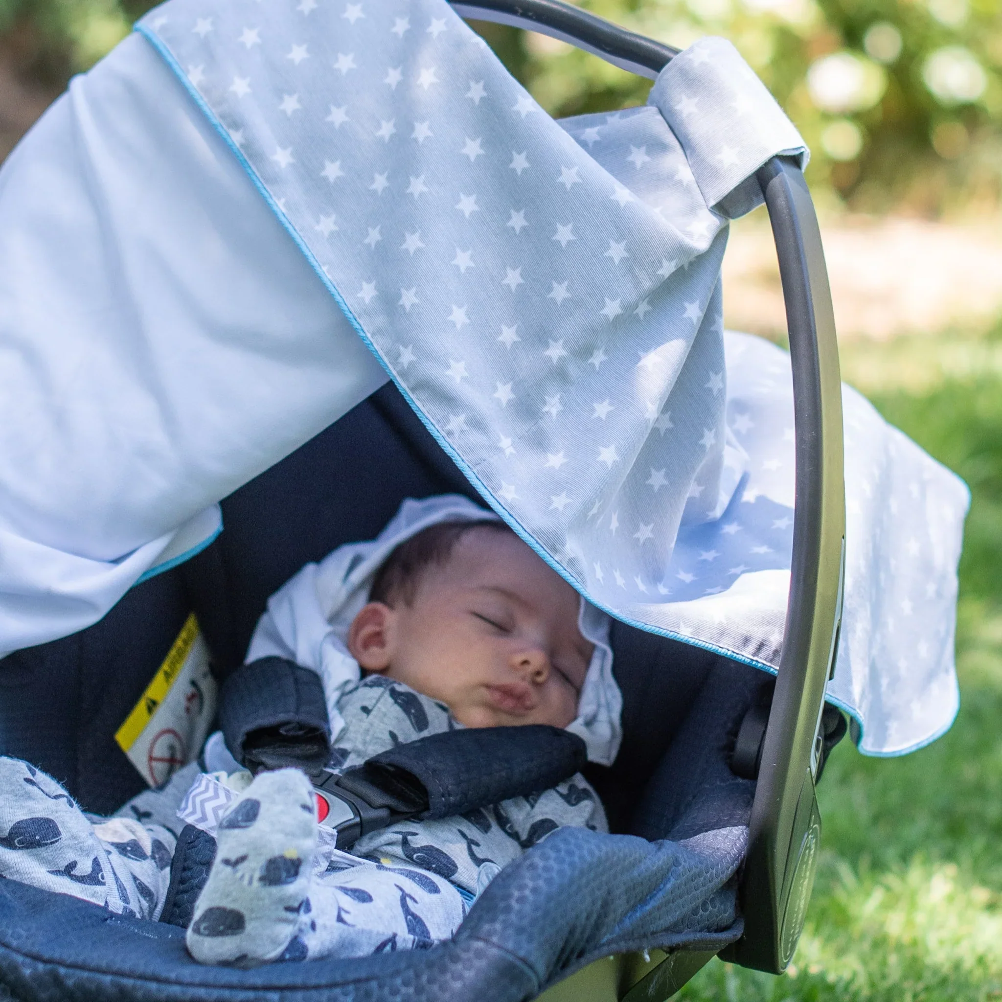 Cubre Huevo de Lona - Gris Estrellas / Orilla Celeste | Algodones - Imagen 4