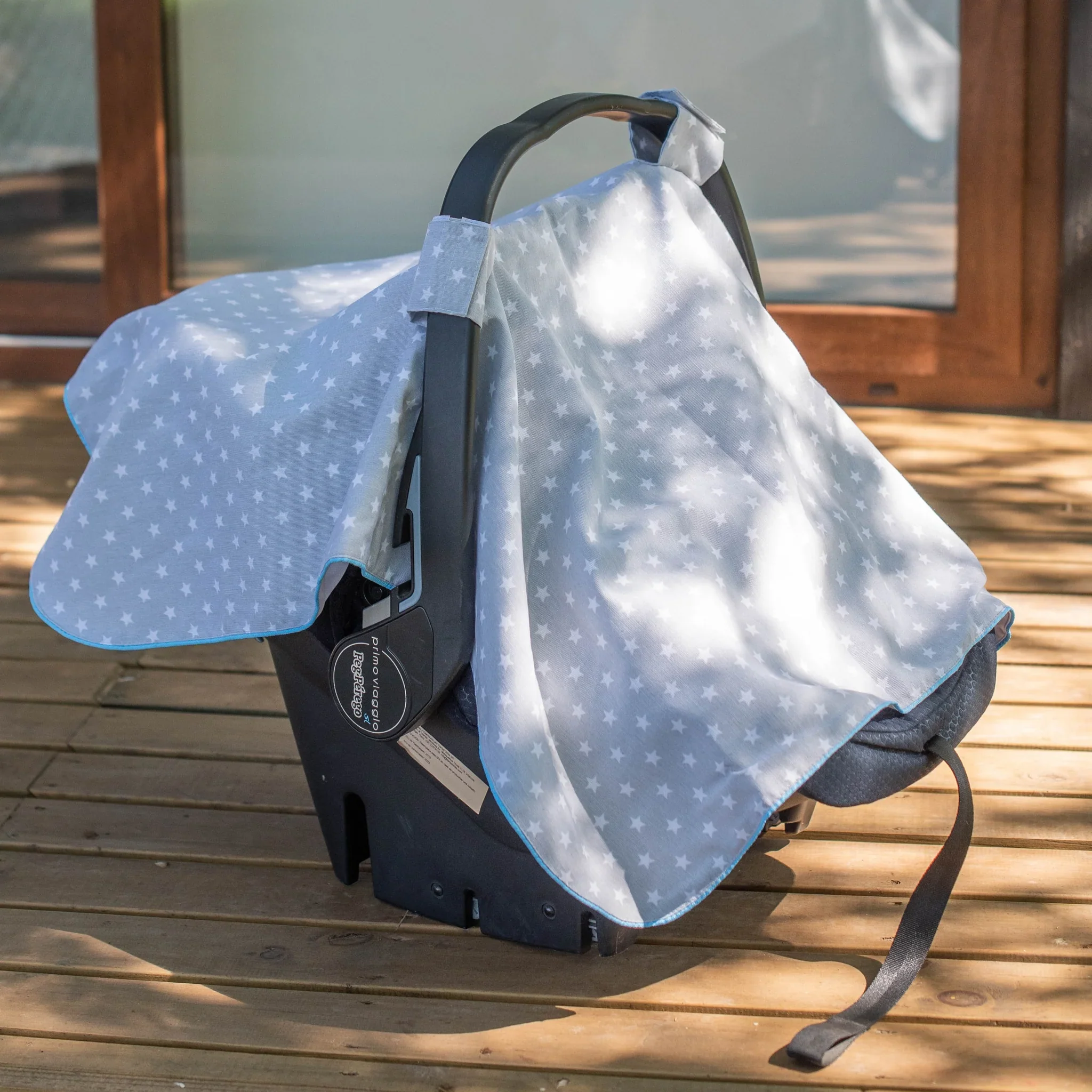 Cubre Huevo de Lona - Gris Estrellas / Orilla Celeste | Algodones - Imagen 5