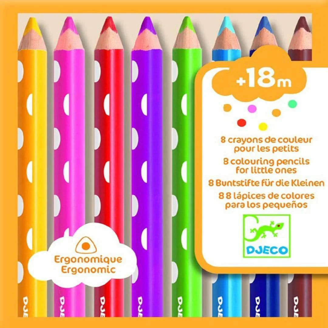 Set de 8 Lápices de Colores para Niños Pequeños | Djeco - Imagen 2