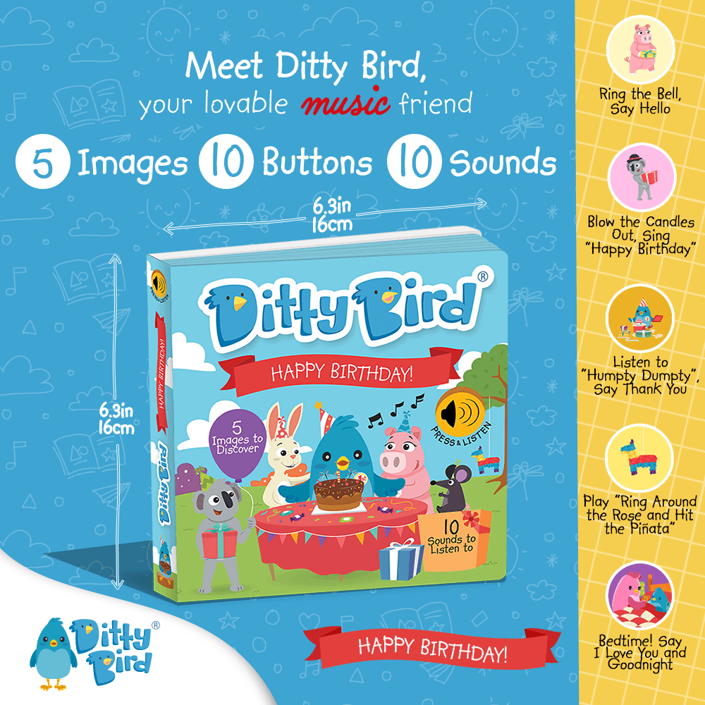Libro Interactivo Musical - Happy Birthday | Ditty Bird - Imagen 3