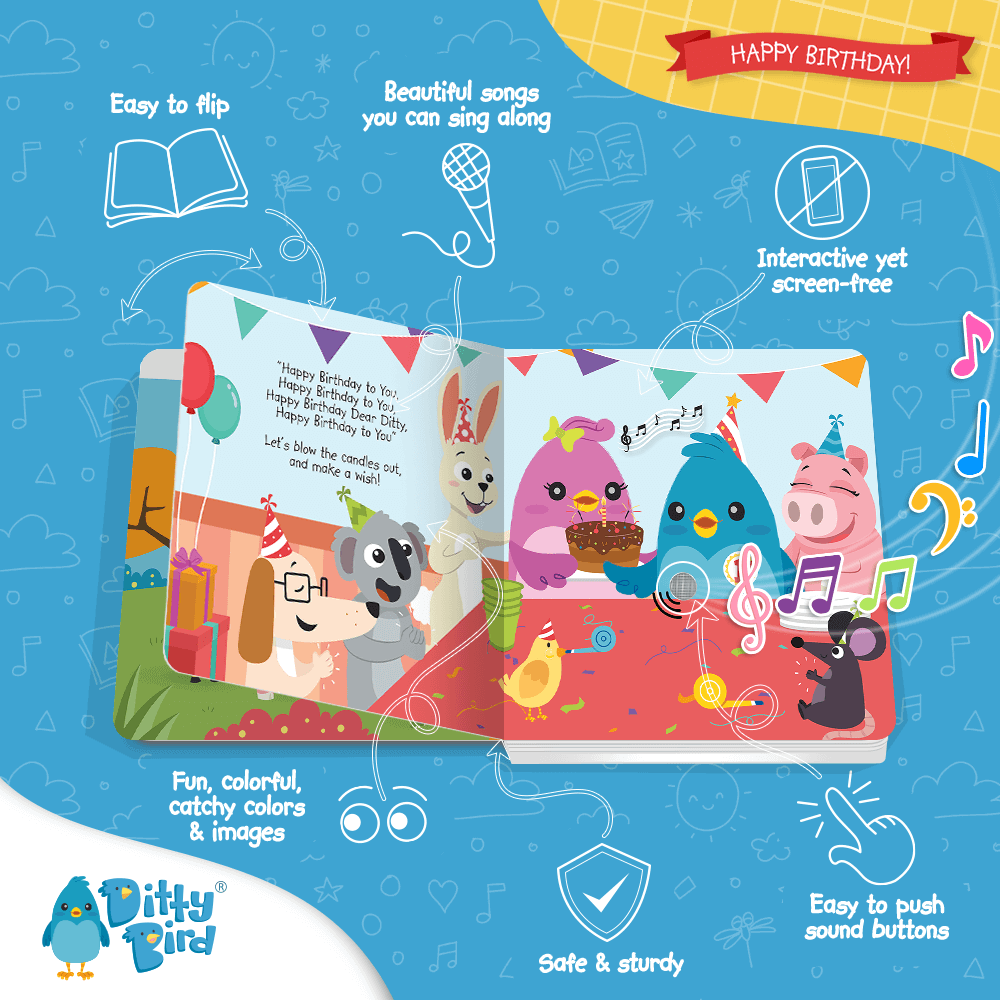 Libro Interactivo Musical - Happy Birthday | Ditty Bird - Imagen 4