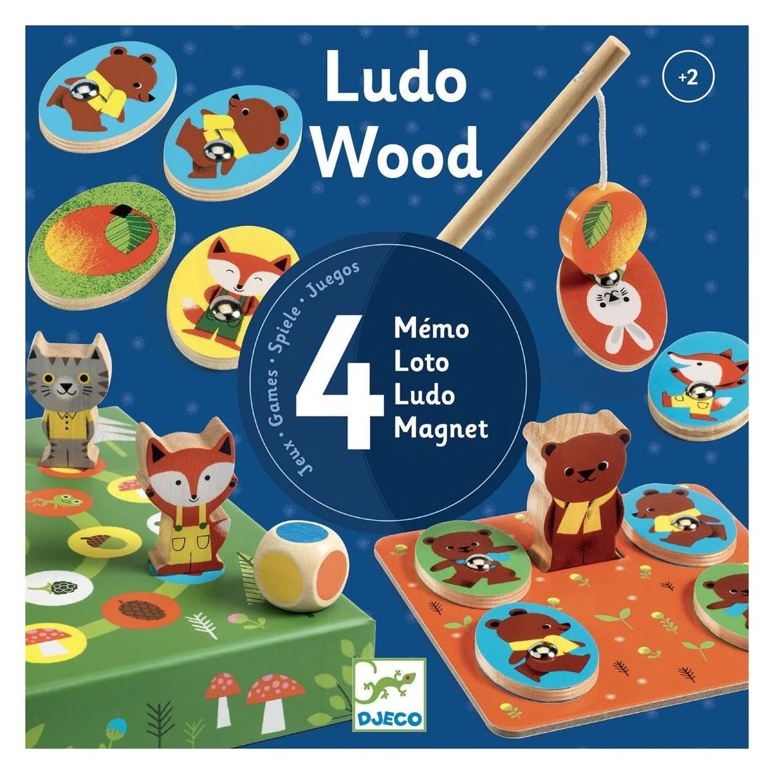JUEGO EDUCATIVO DJECO ·LUDO WOOD 4 EN 1· - Imagen 5