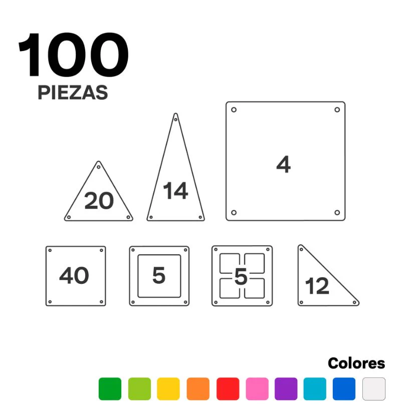 JUEGO MAGNÉTICO DE CONSTRUCCIÓN IMANIX ·100 PIEZAS· - Imagen 8