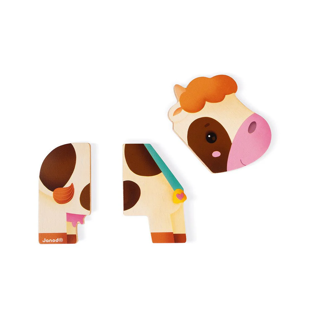 JUEGO MÁGNETICO DE MADERA JANOD ·3 ANIMALES DIVERTIDOS GRANJA· - Imagen 4