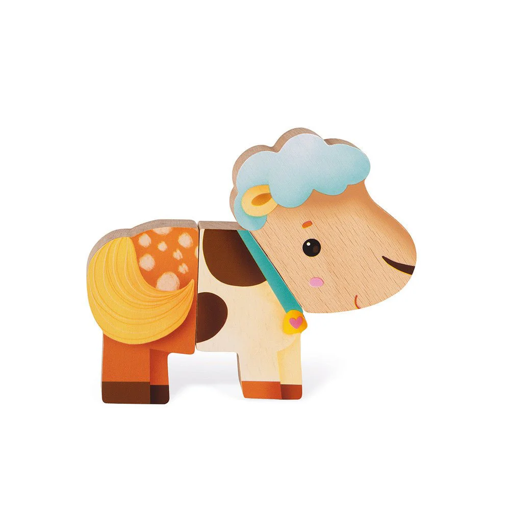 JUEGO MÁGNETICO DE MADERA JANOD ·3 ANIMALES DIVERTIDOS GRANJA· - Imagen 5