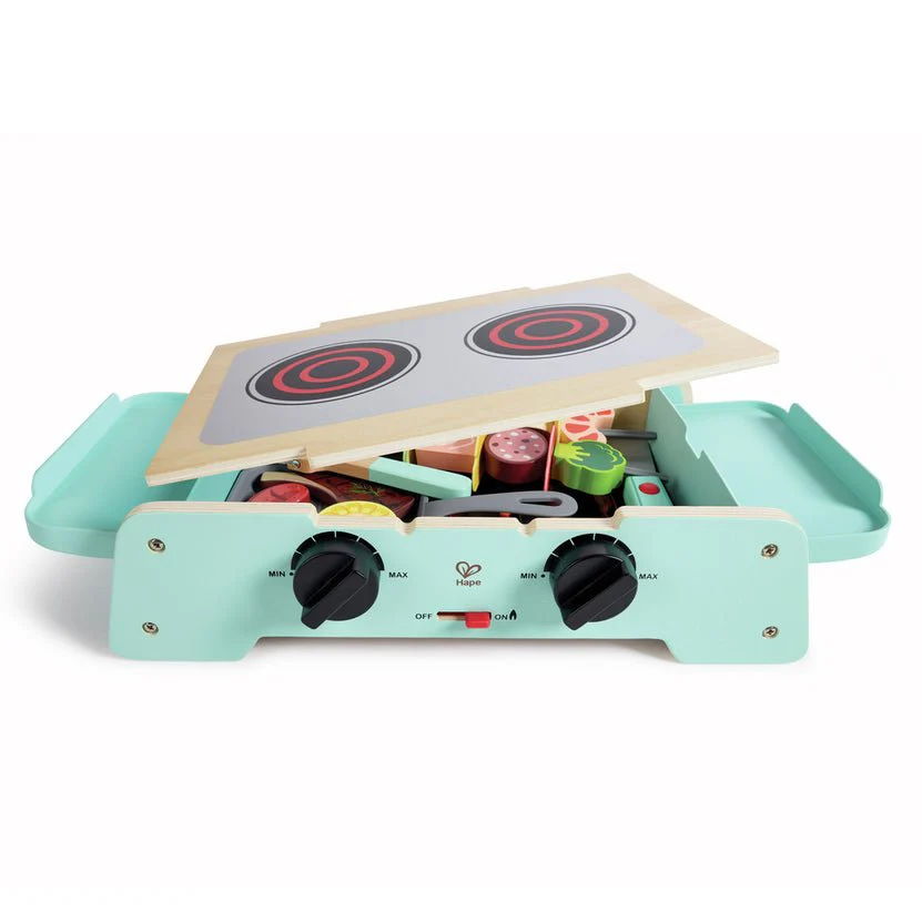 JUGUETE DE MADERA HAPE ·BARBACOA CREPITANTE PLANCHA Y PARRILLA· - Imagen 5