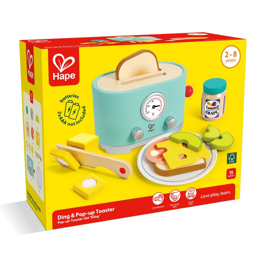JUGUETE DE MADERA HAPE ·TOSTADORA DING & POP-UP· - Imagen 7