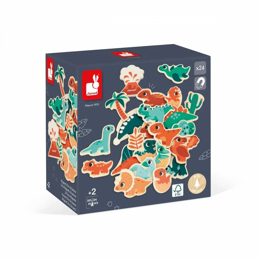 JUGUETE DE MADERA JANOD ·SET 24 IMANES DINOS· - Imagen 6