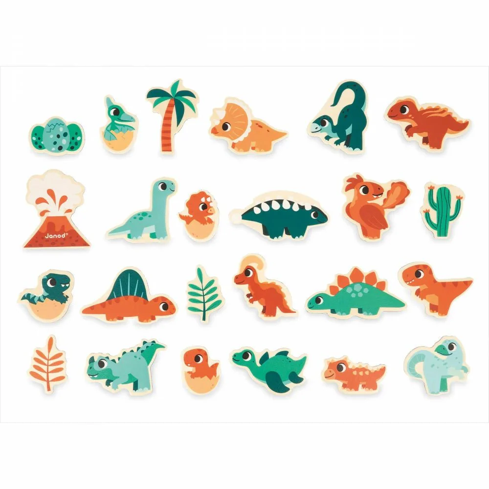 JUGUETE DE MADERA JANOD ·SET 24 IMANES DINOS· - Imagen 4