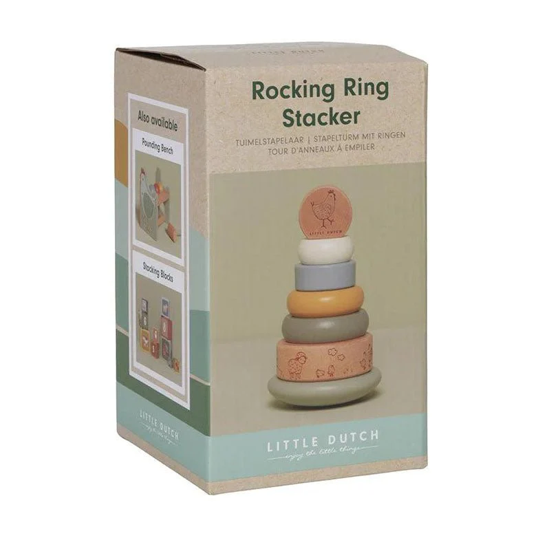 JUGUETE DE MADERA LITTLE DUTCH ·ANILLOS APILABLES BALANCEABLES LITTLE FARM· - Imagen 4