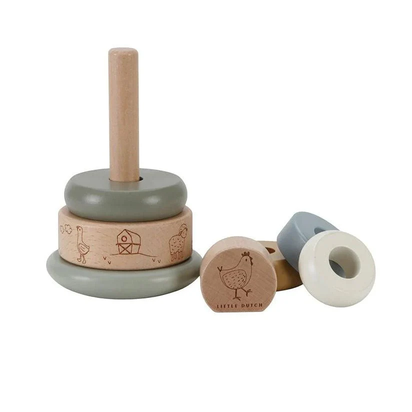 JUGUETE DE MADERA LITTLE DUTCH ·ANILLOS APILABLES BALANCEABLES LITTLE FARM· - Imagen 2
