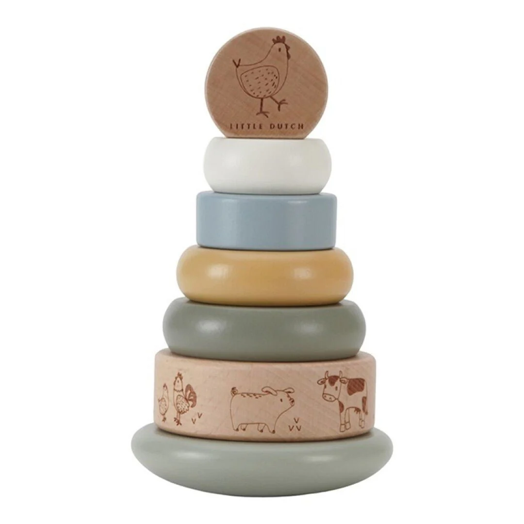 JUGUETE DE MADERA LITTLE DUTCH ·ANILLOS APILABLES BALANCEABLES LITTLE FARM·