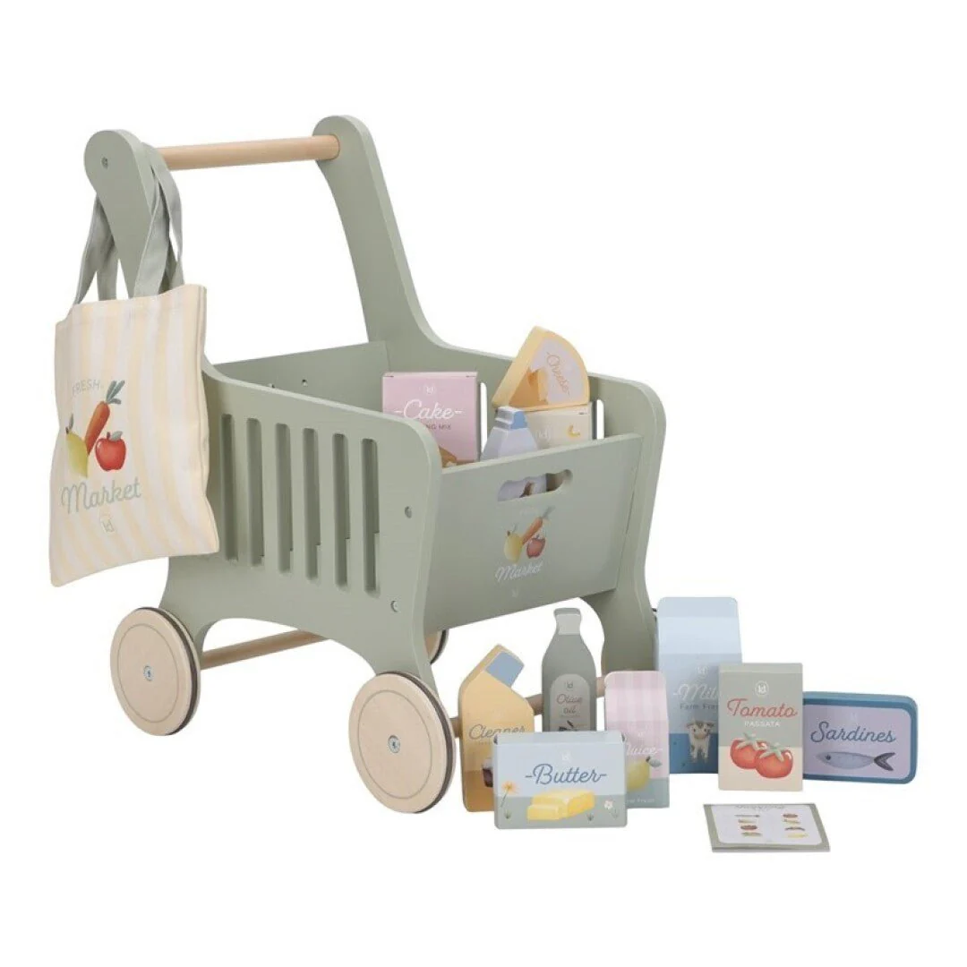 JUGUETE DE MADERA LITTLE DUTCH ·CARRITO DE LA COMPRA·