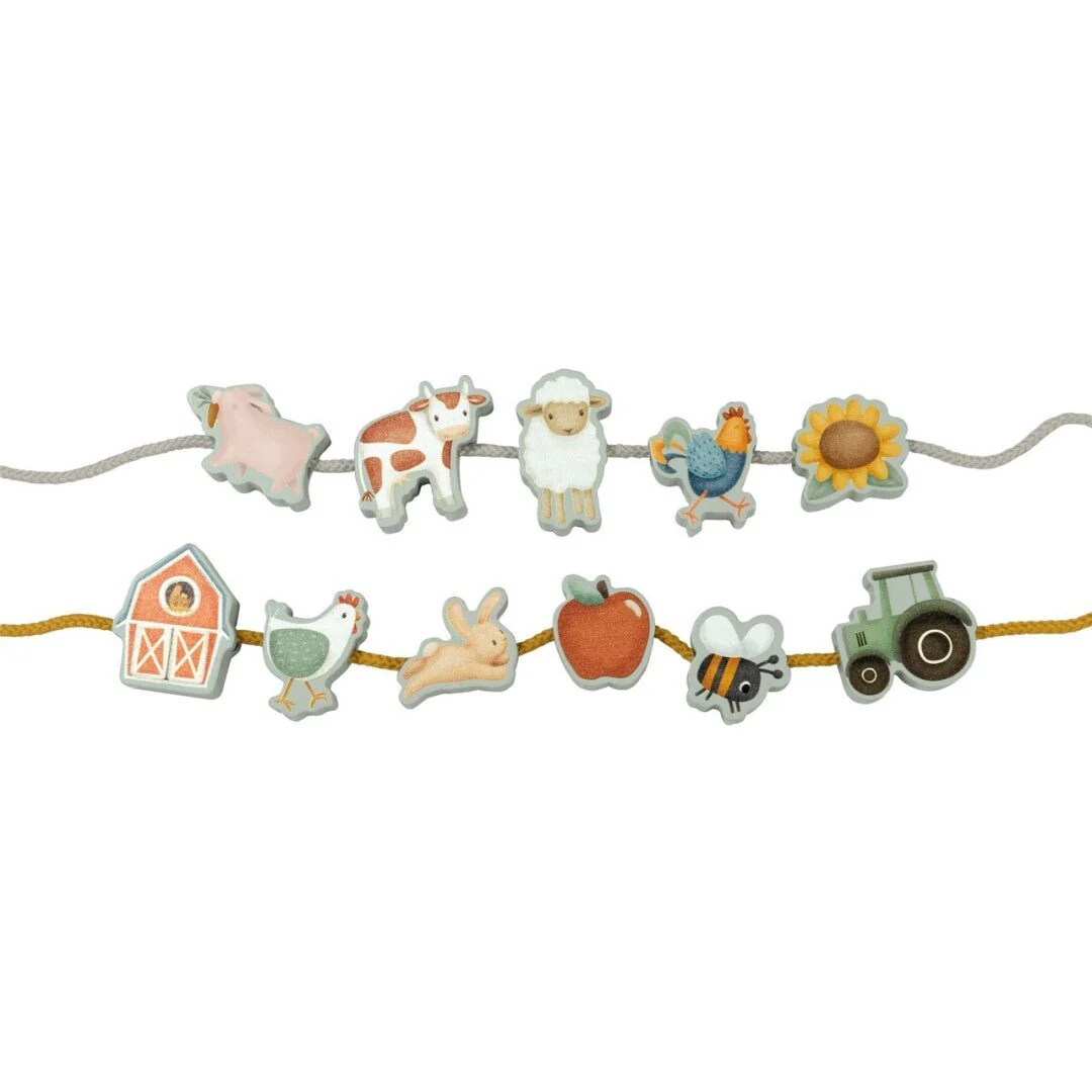 JUGUETE DE MADERA LITTLE DUTCH ·FIGURAS DE MADERA PARA ENLAZAR LITTLE FARM·